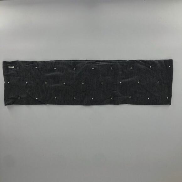 Karl Lagerfeld Women's Gray Knit Cats and Pearls Infinity Winter Scarf NWT - Picture 2 of 7